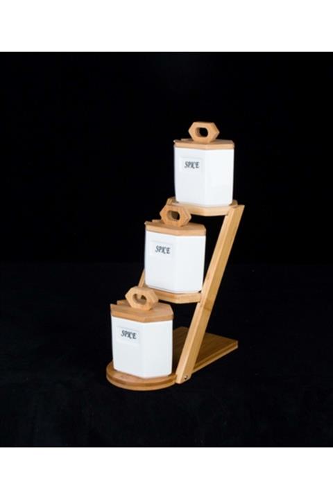 ACAR Bambu Standlı 3 Lü Baharat Set 009588