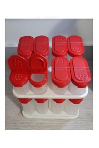 Tupperware Kırmızı Baharatçık Set Standlı