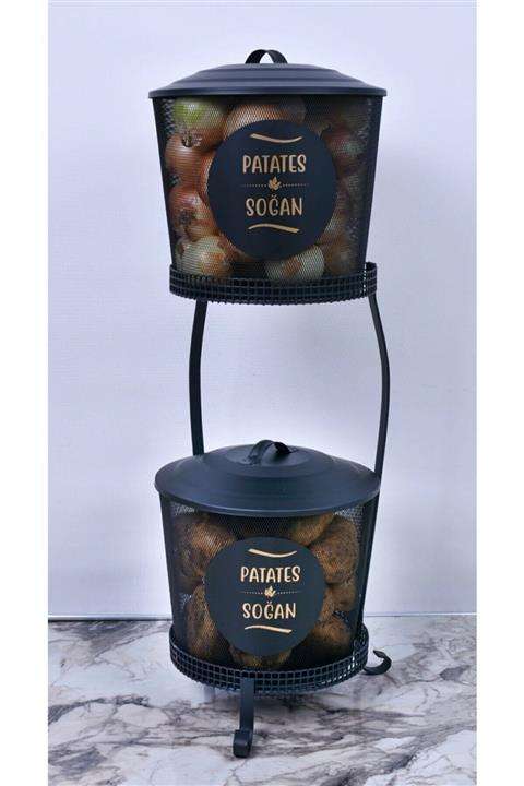 EACHTOME Metal Sepet Patates Soğan - Siyah