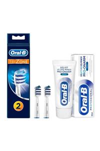 OralB Diş Fırçası Yedek Başlığı Trizone 2 'li + 50 ml Diş Macunu