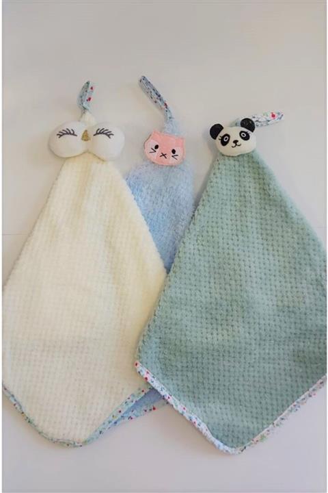 Yamamiya Peluş Kedi, Panda Ve Göz Mutfak, Bebek, Çocuk El Havlusu 3'lü Set