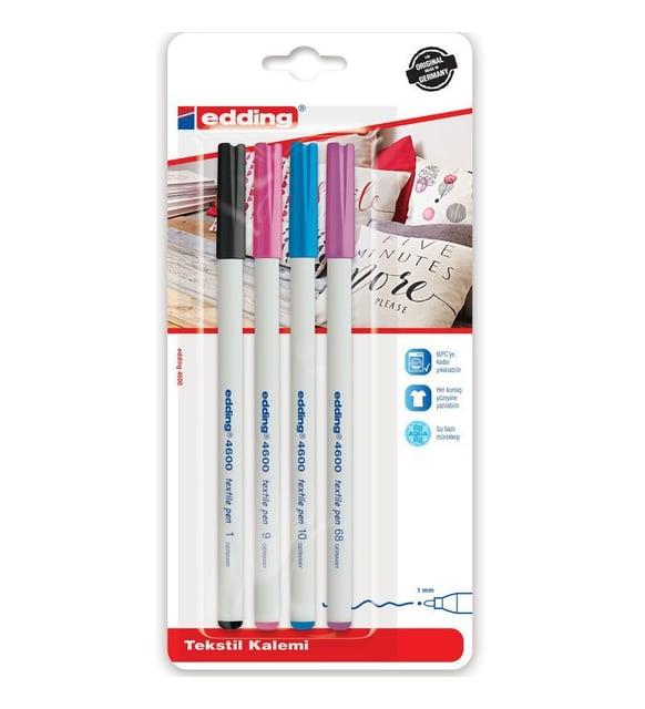 Edding 4600 Tekstil Kalemi 4'lü Sıcak Renkler