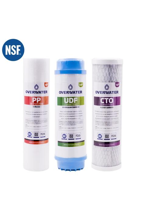 OverWater Açık Kasa Su Arıtma Cihazı Aşamalı ( Membransız Set ) 3 'lü Filtresi Seti