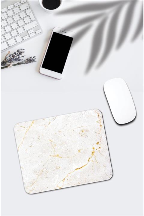 pixolog Beyaz Mermer Desenli Mouse Pad 785