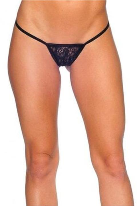 Tina Wear Kadın Siyah Dantelli String Külot 13001