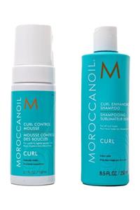 Moroccanoil Curl Control Köpük 150 ml + Curl Enhancing Şampuan 250 ml