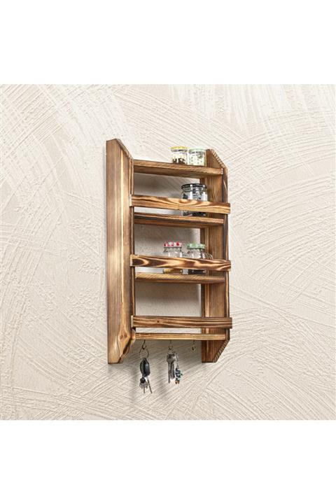 Primera Ahşap 3 Katlı Asma Kancalı Baharatlık Terek