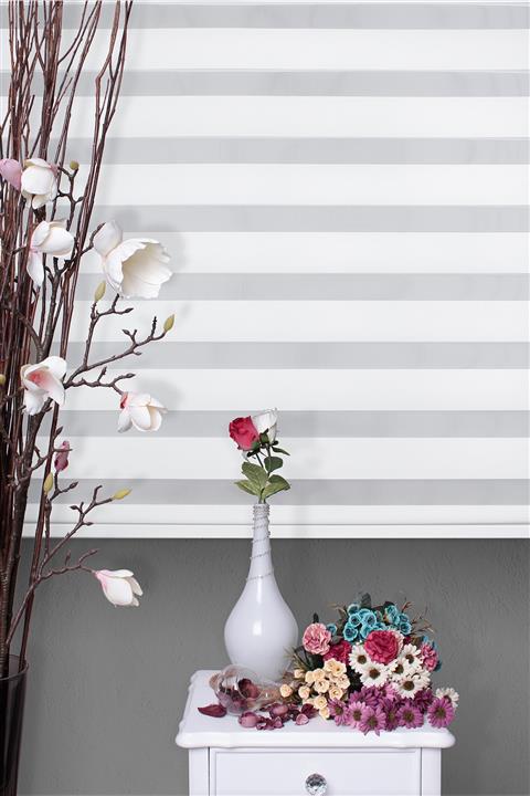 Kozastor Zebra Stor Perde Eteksiz Kırık Beyaz 55v01