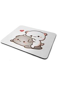 WuW Sevimli Kedicikler Dikdörtgen Kaymaz Taban Mouse Pad