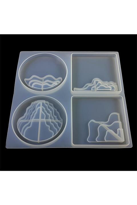 Hobizubi Dalgalı Bardak Altı Reçine Epoksi Kalıp - 349