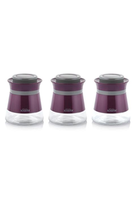 Schafer Kitchen House 3 Aynı Boy Baharat Takımı Seti Mor
