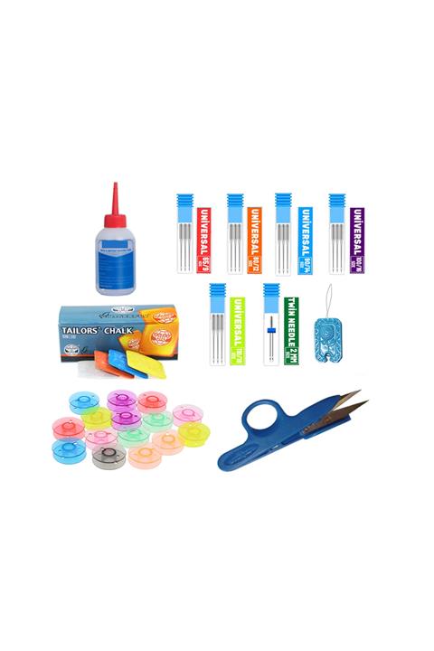 hodbehod Ev Tipi Aile Dikiş Makinası Iğne Yağ Çizgi Taşı Makas Masura Aksesuar Seti