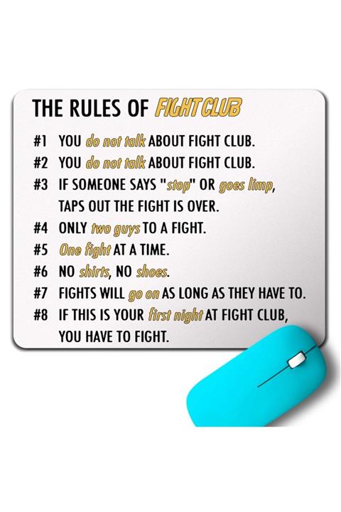 Kendim Seçtim The Rules Of Fıght Club Dövüş Kulübü Kuralları Mouse Pad