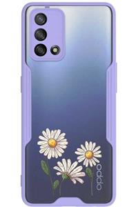 OPPO A74 Kılıf Lens Korumalı Kapak Desenli Daisys Mor