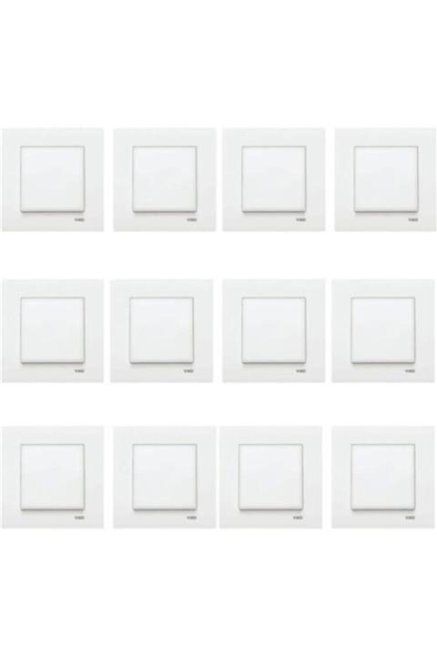 VİKO Karre Anahtar Beyaz Renk 12 Li Adet Çerçeveli