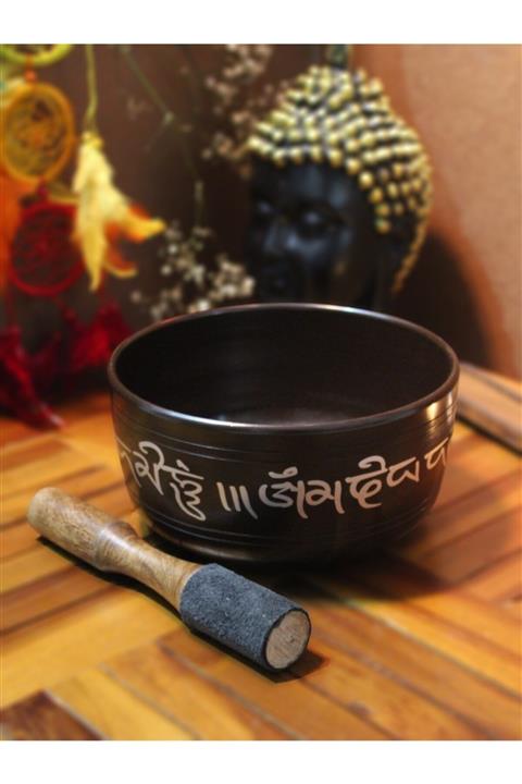 RimmaStore Siyah Meditasyon Çanı Yoga Çanı Tibet Çanağı Singing Bowl