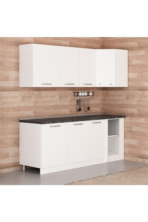 Minar 215cm Köşe Mutfak Dolabı  Beyaz K215-b1