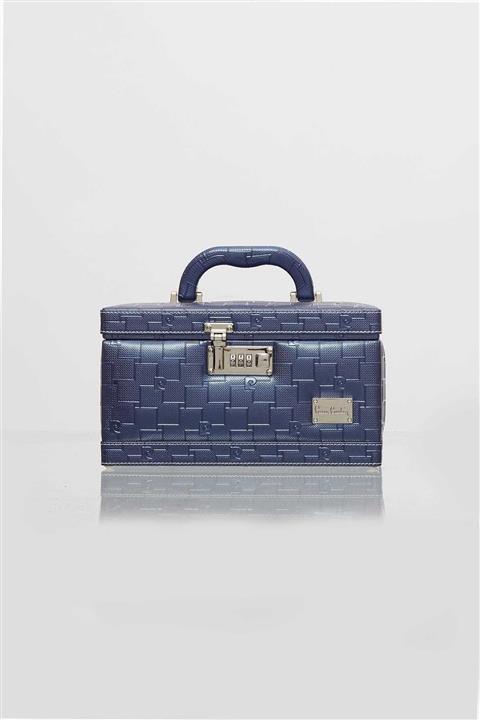 Pierre Cardin 564 Lacivert Deri Şifreli Aynalı Makyaj & Tıraş Kutusu