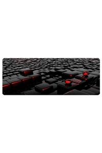 Gamingpadci 70x30 cm Redblack Dikişli Kaydırmaz Taban Speed Ver Mouse Pad Oyuncu Gaming