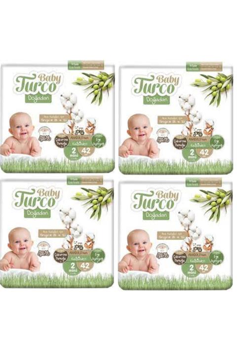 Baby Turco Doğadan 2 Numara Mini Bebek Bezi 42x4 168 Adet