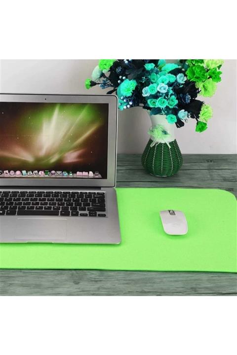 toptankece Keçeden Fıstık Yeşili Masa Pad 50x100 Cm, Keçeden Bilgisayar Matı Fıstık Yeşili