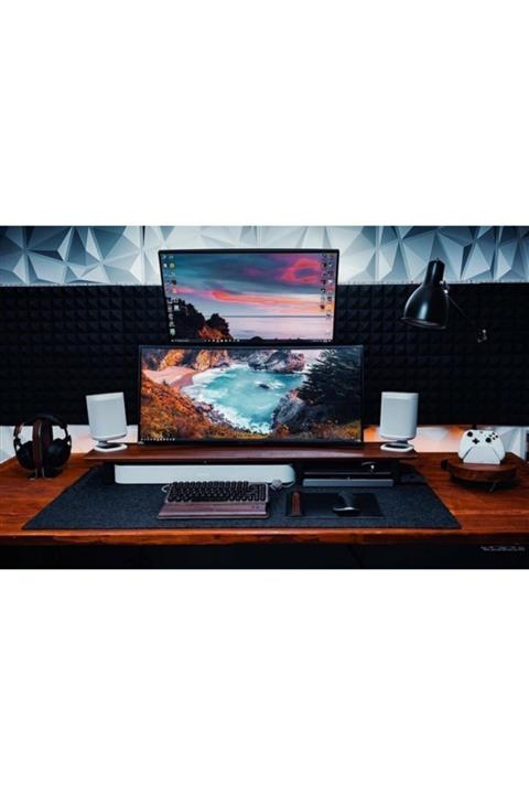 Woll Tasarım Alman Yün Keçe Çalışma Masası Düzenleme Bilgisayar Ve Oyuncu Mouse Pedi 40x120 Cm Koyu Gri