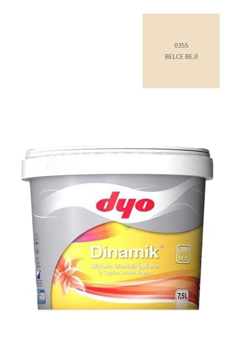Dyo Dinamik Silikonlu Silinebilir Ipek Mat Iç Cephe Duvar Boyası 0355 Belce Beji 7,5 Lt