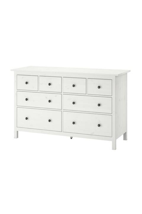 CENSEL MAKİNA Hemnes 8 Çekmeceli Şifonyer, Beyaz Vernik