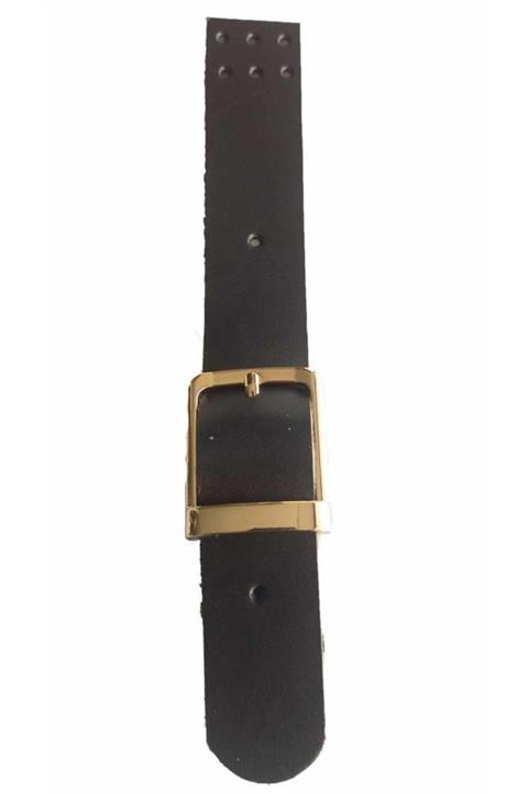 angel çanta aksesuar Gerçek Deri 2.3x18 Cm Light Gold Tokalı Kapak Koyu Kahve