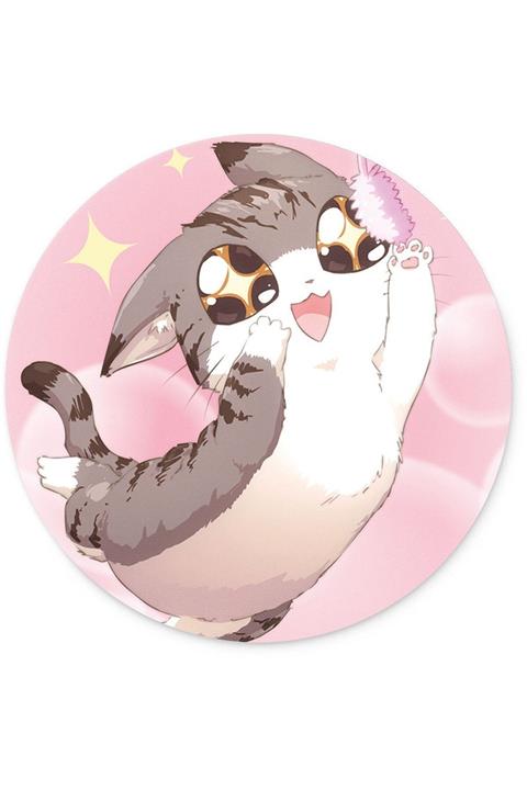 WuW Anime Kız Yuvarlak Kaymaz Taban Mouse Pad