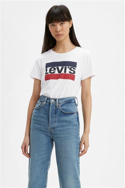 Levi's Baskılı Bisiklet Yaka Pamuk T Shirt Kadın 17369