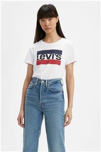 Levi's Baskılı Bisiklet Yaka Pamuk T Shirt Kadın 17369