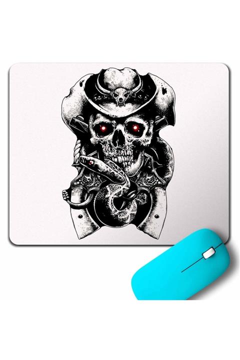 Kendim Seçtim Skull Fear Hat Guns Snake Kovboy Kuru Kafa Mouse Pad
