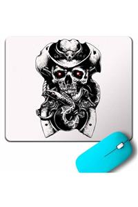 Kendim Seçtim Skull Fear Hat Guns Snake Kovboy Kuru Kafa Mouse Pad