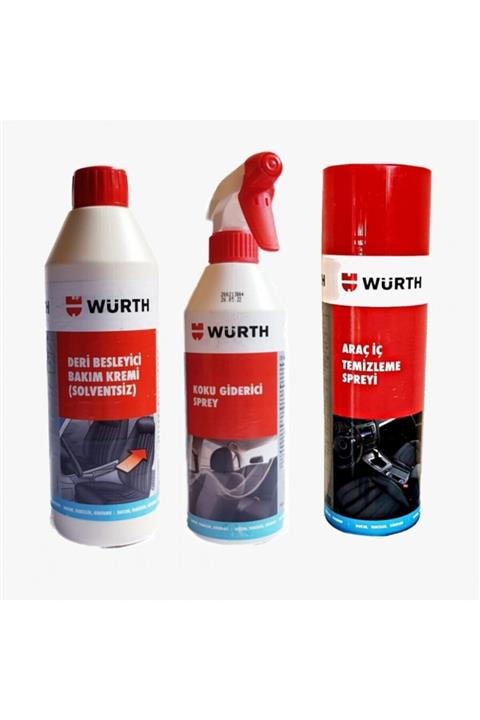 Würth Deri Besleyici + Koku Giderici + Temizleme Köpük 500ml (3 L