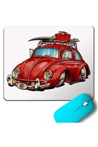 Kendim Seçtim Volkswagen Beetle Kırmızı Vosvos Kurbağa Bug Mouse Pad