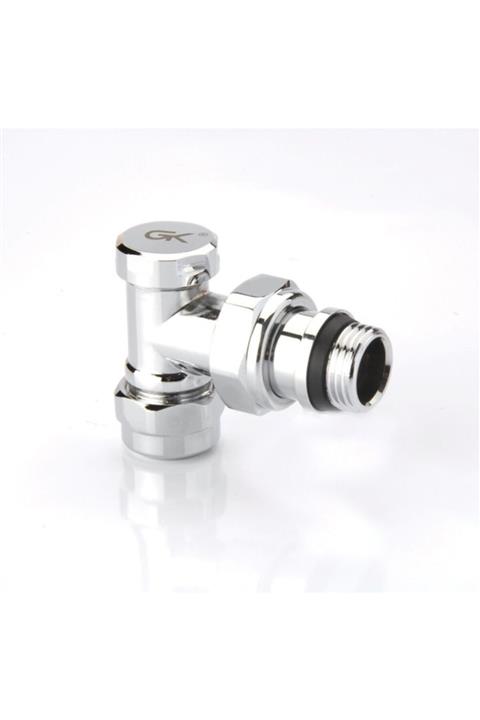 Radiva Radyatör Dönüş Vanası 1/2'' Krom Köşe (16*2mm Boru Bağl. Rakorlu)