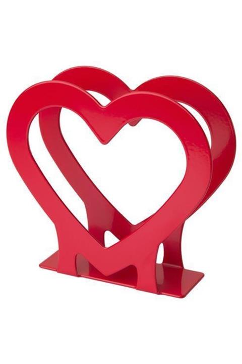 IKEA Vinter Peçetelik Kırmızı Metal Kalp Desenli
