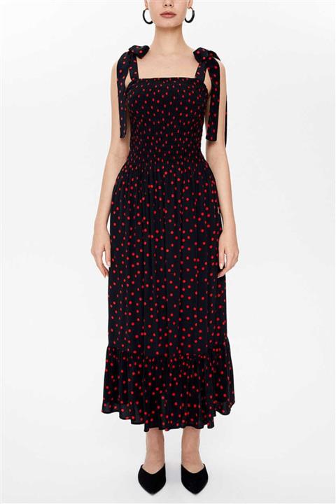 SOCIETA - Gipeli Kalın Askılı Elbise 93100 Kırmızı