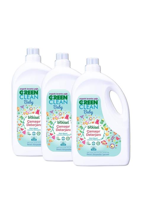 U Green Clean Bebek Bitkisel Çamaşır Deterjanı 2.75 lt Organik Lavanta Yağlı 3'lü Set