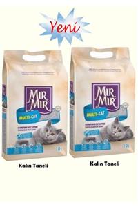 Mır Mır Mırmır Multicat Çok Kedili Evler Için Parfümsüz Kalın Taneli Kedi Kumu 10 Litre - 2 Adet