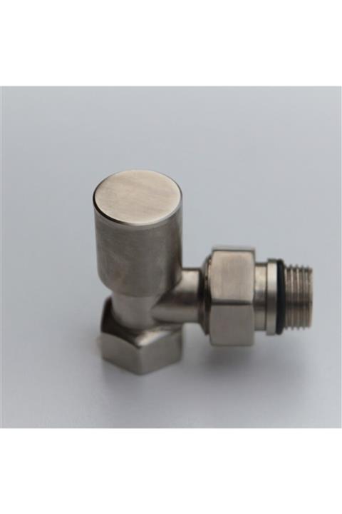 Radiva Radyatör Vanası 1/2'' Mat Nikel Köşe (metal Volanlı)