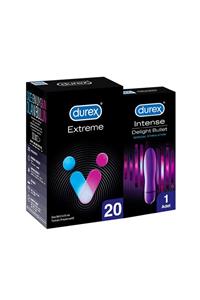 Durex Extreme Geciktiricili 20’li Prezervatif + Delight Bullet Titreşimli Vibratör