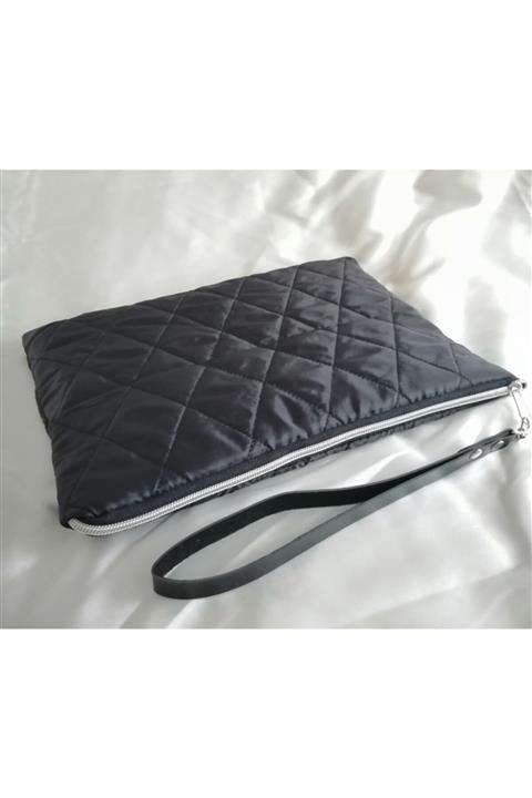 HCG Çanta Aksesuar Şişme Makyaj El Tablet Çantası Siyah Anorak Kaputone