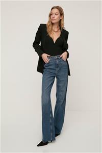 TRENDYOLMİLLA Mavi Yüksek Bel Wide Leg Jeans TWOAW22JE1580