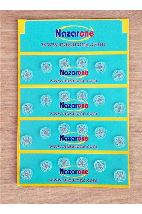 Kezban Tekstil Plastik Şeffaf Çıtçıt Düğme 10mm 24 Adet