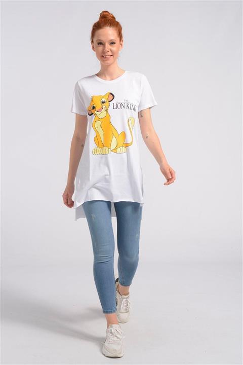 Nefise Kadın Beyaz Baskılı T Shirt