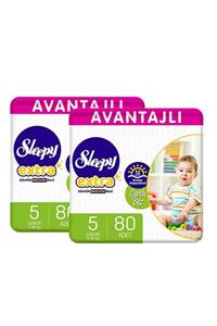 Sleepy Extra Avantajlı Bebek Bezi 5 Numara Junior 80 Li  2 Adet