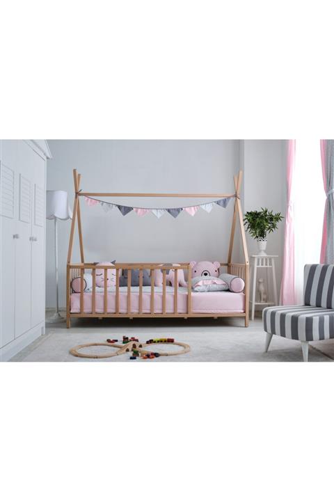 SOFT BABY TEKSTİL Stars Pink Montessori Uyku Seti