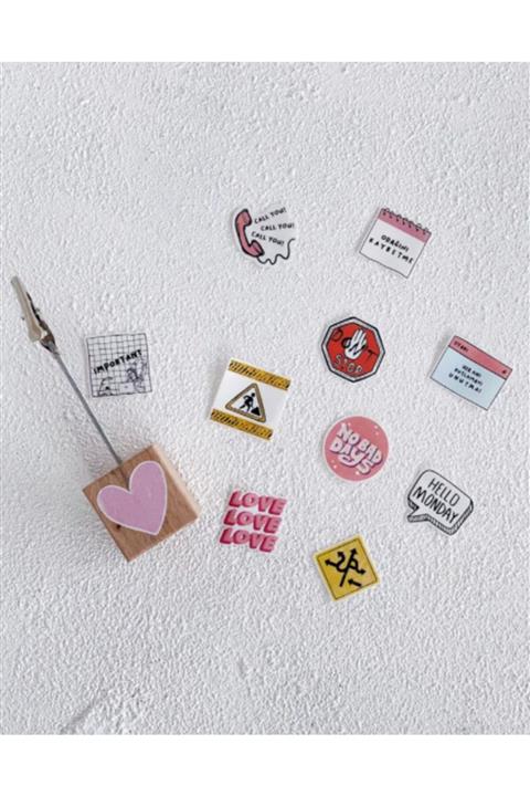 Bikutumutluluk Odaklan Ahşap Not Tutucu Ve Mutluluk Sticker